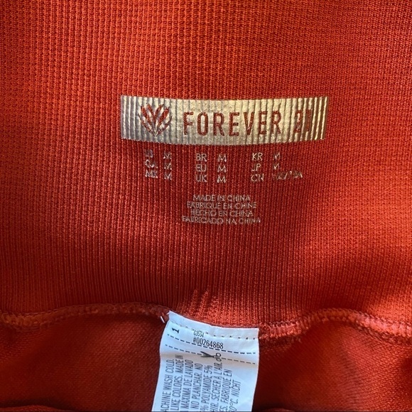 Forever 21 Seamless High Rise/Waist Ribbed Leggings in Rust Orange Sz M - Picture 3 of 7